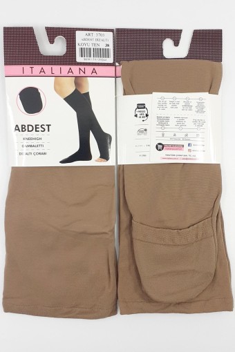 İTALİANA - İtaliana Kadın Abdest Çorabı Polyamid Diz Altı (Koyu Ten (38))