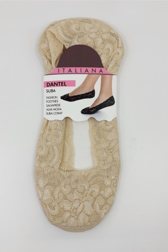 Italiana Kadın Babet Çorap(Suba-Görünmez) Dantelli (Siyah (500)) - Thumbnail