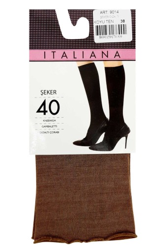 İTALİANA - İtaliana Kadın Dizaltı Şeker Çorabı 40 Den (Koyu Ten (38))
