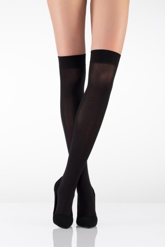İTALİANA - İtaliana Kadın İnce Dizüstü Çorap Pamuklu (Siyah (500))