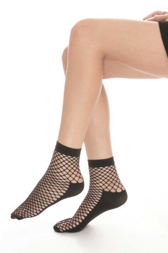 İTALİANA - İtaliana Kadın İnce Soket Çorap File Taban Altı Düz (Siyah (500))