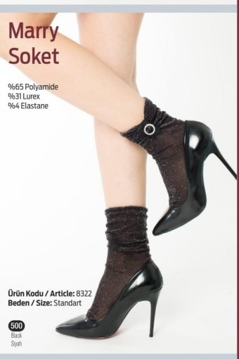 İTALİANA - İtaliana Kadın Soket Çorap Marry Simli (Siyah (500))
