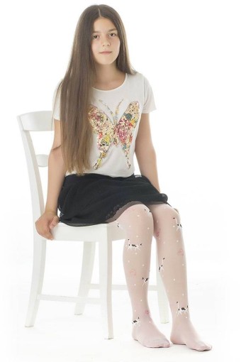 İtaliana Kız Çocuk İnce Külotlu Çorap Opak (Beyaz (01)) - Thumbnail