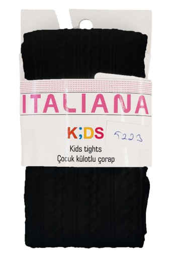 İtalina Kız Çocuk Külotlu Çorap (Siyah) - Thumbnail