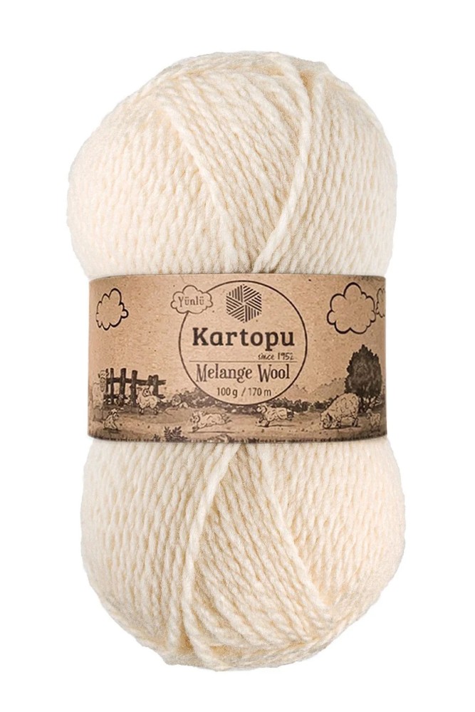 KARTOPU - Kartopu Melange Wool Akrilik El Örgü İpliği 100g 170m (K025)