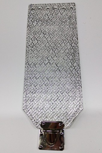 LİKYA HOBİ - Likya Çanta Kapağı 20x8 Cm Salpalı Deri (Gümüş)