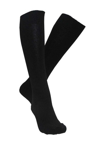 LİKYA - Likya Erkek Pamuklu Havlu Dizaltı Asker Çorabı - Düz (Siyah)