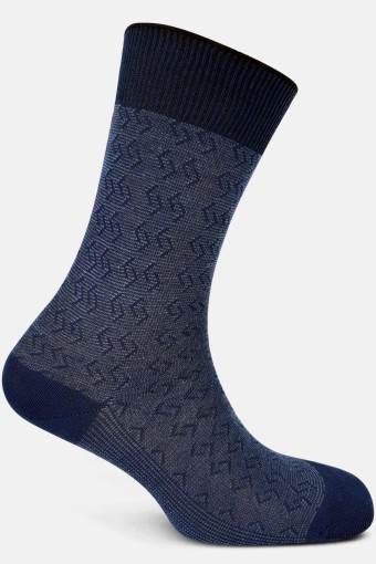 Likya Erkek Bambu Jakarlı Soket Çorap - Desenli (Asorti) - Thumbnail