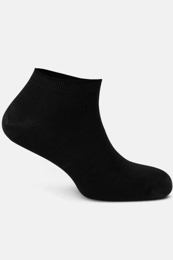 Likya Erkek Bambu Patik Çorap - Düz (Siyah) - Thumbnail