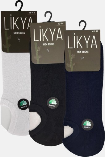 LİKYA - Likya Erkek Bambu Sneaker Çorap - Düz (Asorti)