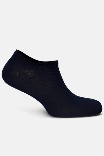 Likya Erkek Bambu Sneaker Çorap - Düz (Lacivert) - Thumbnail