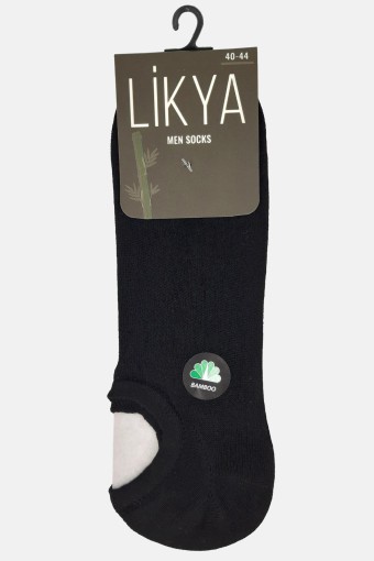 LİKYA - Likya Erkek Bambu Sneaker Çorap - Düz (Siyah)
