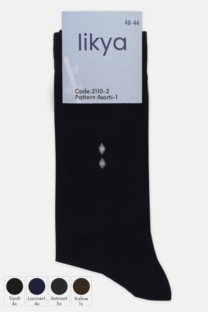 LİKYA - Likya Erkek Bambu Soket Çorap - Desenli (Asorti/1)