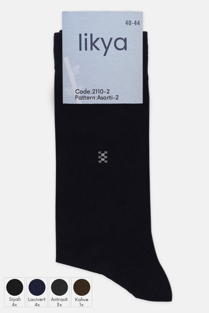 LİKYA - Likya Erkek Bambu Soket Çorap - Desenli (Asorti/2)