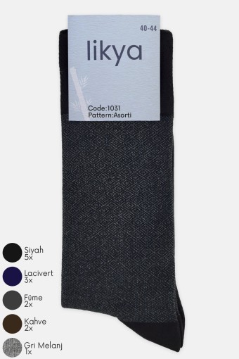 LİKYA - Likya Erkek Bambu Soket Çorap - Düz (Asorti)