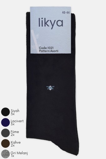 LİKYA - Likya Erkek Bambu Soket Çorap - Desenli (Asorti)