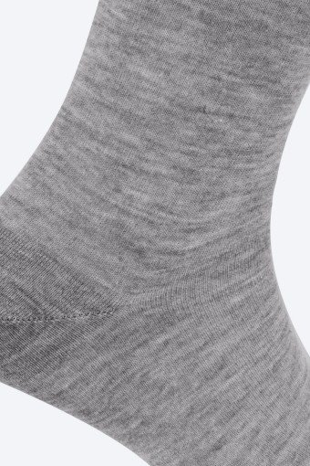 Likya Erkek Bambu Soket Çorap - Düz (Gri) - Thumbnail