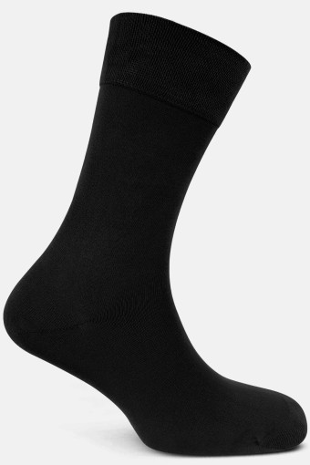 Likya Erkek Bambu Soket Çorap - Düz (Siyah) - Thumbnail