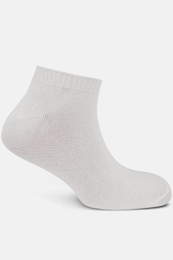 Likya Erkek Pamuklu Patik Çorap - Düz (Beyaz) - Thumbnail