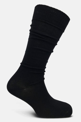 LİKYA - Likya Erkek Havlu Dikişsiz Dizaltı Asker Çorabı - Düz (Siyah)