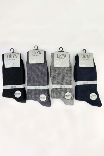 (12'li Paket) Likya Erkek Havlu Soket Çorap - Desenli (Asorti) - Thumbnail