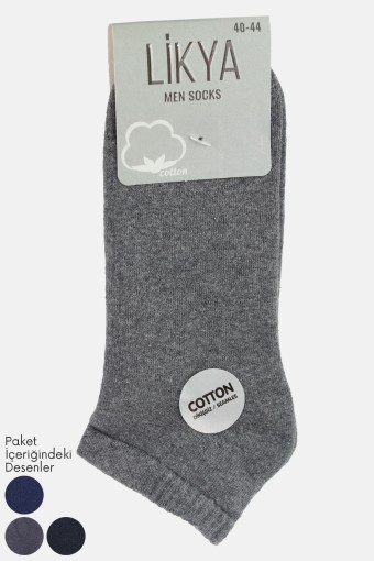 LİKYA - Likya Erkek Havlu Patik Çorap - Düz (Asorti)