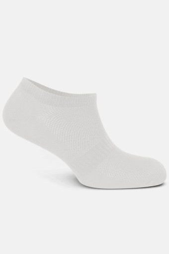Likya Erkek Pamuklu Lastikli Patik Çorap - Düz (Beyaz) - Thumbnail