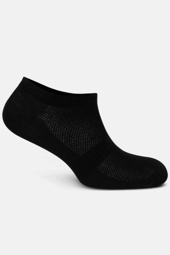 Likya Erkek Pamuklu Lastikli Patik Çorap - Düz (Siyah) - Thumbnail