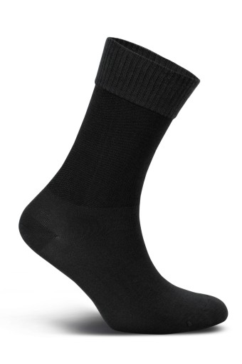 Likya Erkek Bambu Diyabetik Soket Çorap - Düz (Siyah) - Thumbnail