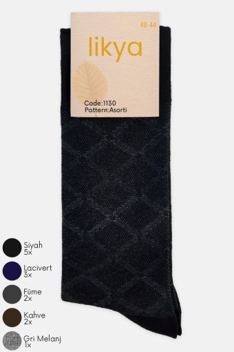 LİKYA - Likya Erkek Modal Soket Çorap - Desenli (Asorti)