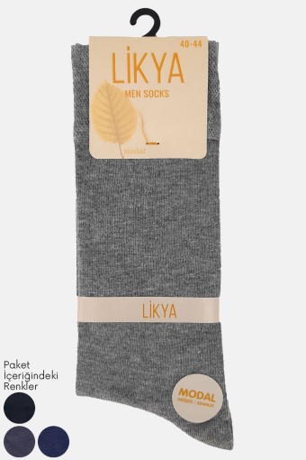 Likya Erkek Modal Soket Çorap - Düz (Asorti) - Thumbnail