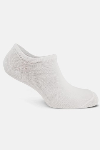 Likya Erkek Pamuklu Sneaker Çorap - Düz (Beyaz) - Thumbnail