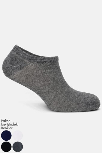 LİKYA - Likya Erkek Sneaker Çorap Düz Bambu (Asorti)