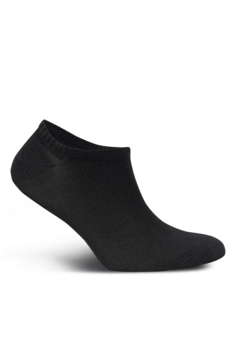 Likya Erkek Patik Çorap Sneaker Düz Bambu (Siyah) - Thumbnail