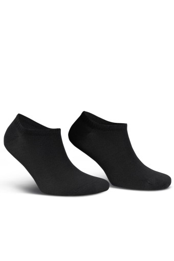 Likya Erkek Patik Çorap Sneaker Düz Bambu (Siyah) - Thumbnail