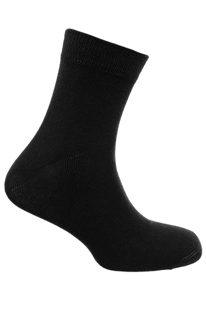 LİKYA - Likya Erkek Pamuklu Yarım Konç Çorap - Düz (Siyah)