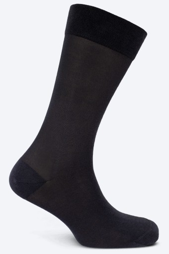 Likya Erkek Soket Çorap Pamuklu Düz (Füme) - Thumbnail