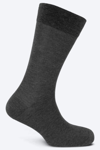 LİKYA - Likya Erkek Soket Çorap Pamuklu Düz (Gri)