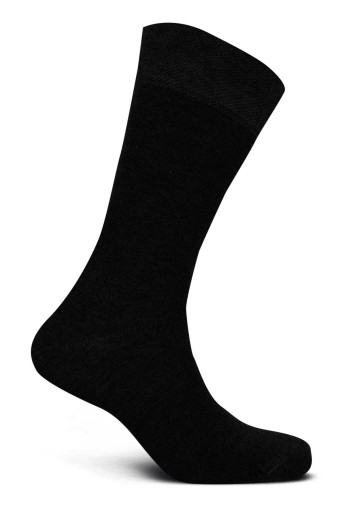 LİKYA - Likya Erkek Pamuklu Soket Çorap - Düz (Siyah)