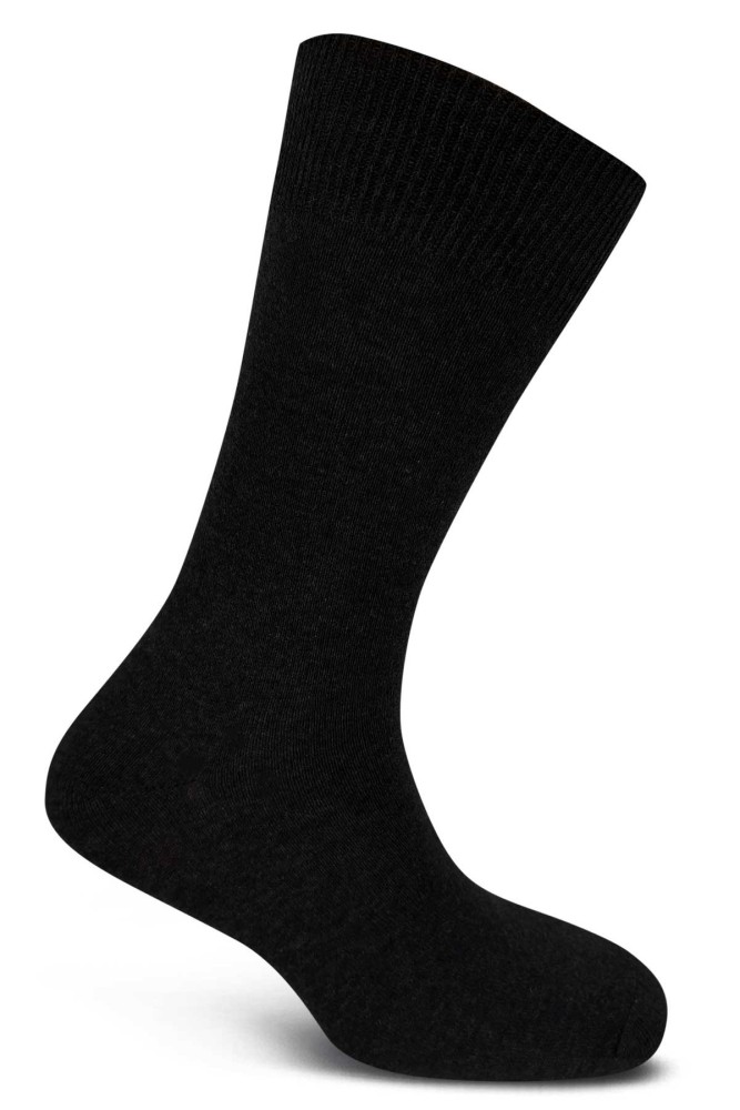 LİKYA - Likya Erkek Pamuklu Soket Çorap - Düz (Siyah)