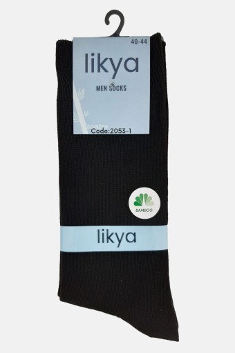 LİKYA - Likya Erkek Bambu Soket Çorap - Düz (Siyah)