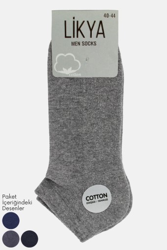 LİKYA - Likya Erkek Taban Altı Havlu Patik Çorap - Düz (Asorti)