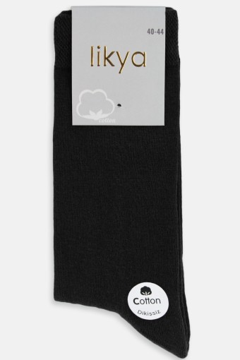 LİKYA - Likya Erkek Taban Altı Havlu Soket Çorap - Düz (Siyah)
