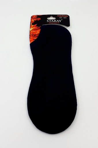 Likya Erkek Taban Altı Havlu Termal Sneaker Çorap - Düz (Lacivert) - Thumbnail