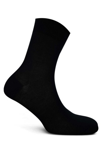 Likya Erkek Modal Yarım Konç Çorap - Düz (Siyah) - Thumbnail