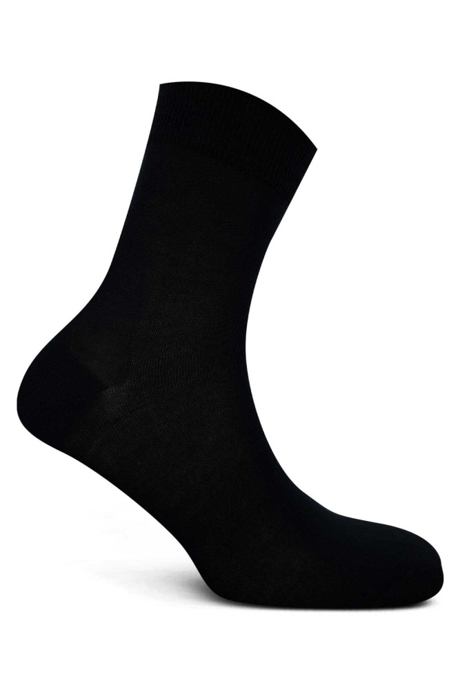 LİKYA - Likya Erkek Modal Yarım Konç Çorap - Düz (Siyah)