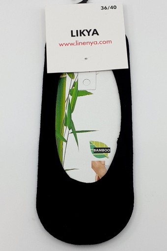LİKYA ÇORAP - Likya Kadın Bambu Babet Çorap - Düz (Siyah)