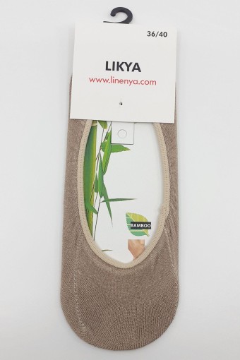 LİKYA ÇORAP - Likya Kadın Bambu Babet Çorap - Düz (Ten)