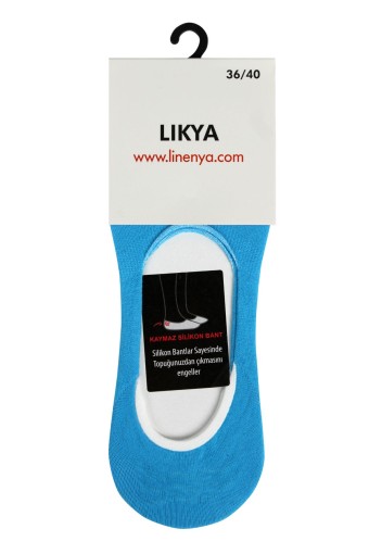 Likya Kadın Babet Çorap Penye Silikonlu Dikişsiz (Asorti) - Thumbnail