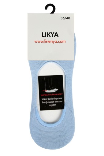 Likya Kadın Babet Çorap Penye Silikonlu Dikişsiz (Asorti) - Thumbnail